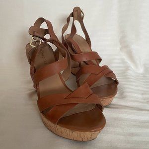 franco sarto tan and cork wedges